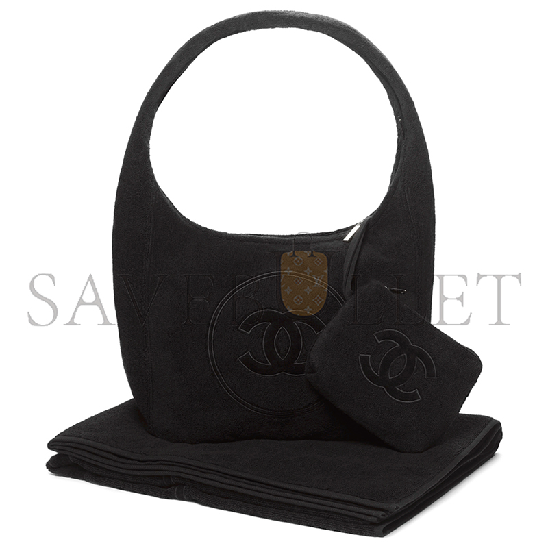 Ch*el coco beach 2025 collection beachwear set cotton black aaa938 (58*38*20cm)